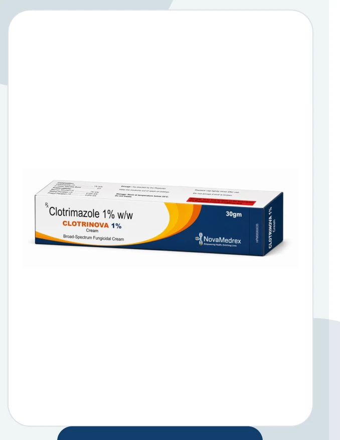 CLOTRINOVA 1% Cream official Novamedrex product pack