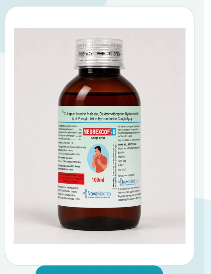 MEDREXCOF-D Syrup official Novamedrex product pack