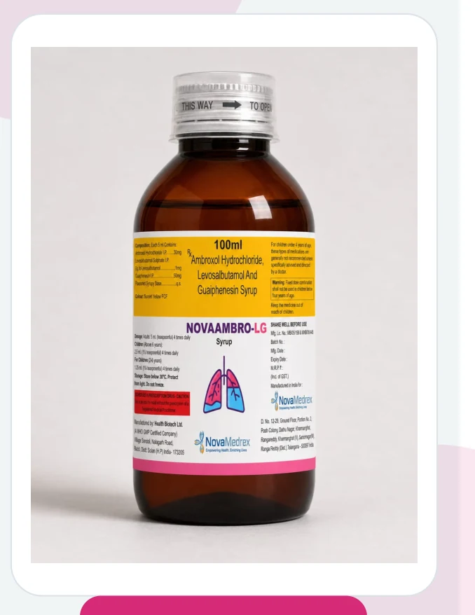 NOVAAMBRO-LG Syrup official Novamedrex product pack