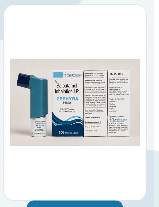ZEPHYRA Metered-Dose Inhaler official Novamedrex product pack